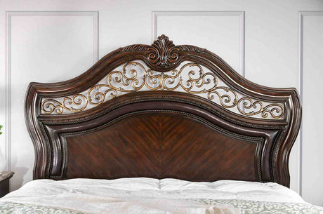 Menodora Brown Cherry Queen Bed from Furniture of America - Luna Furniture