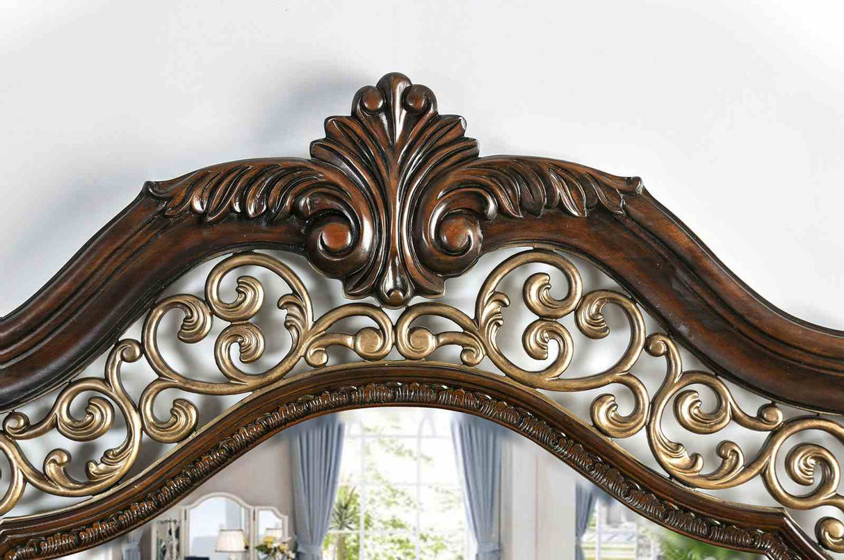 Menodora Brown Cherry Mirror (Mirror Only) from Furniture of America - Luna Furniture