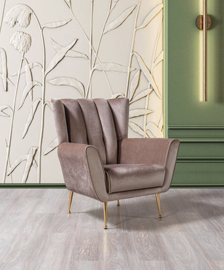 Merida Coffee Velvet Chair from Nova Furniture - Luna Furniture