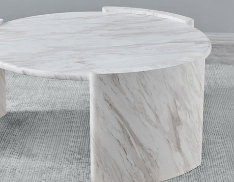 Merino Faux-Marble Round Cocktail Table from Steve Silver - Luna Furniture