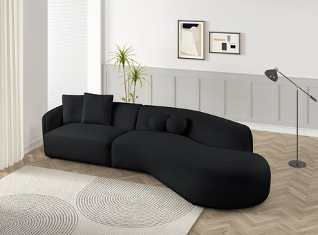 Mia Black Curved Sectional from Happy Homes - Luna Furniture