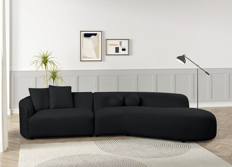 Mia Black Curved Sectional from Happy Homes - Luna Furniture