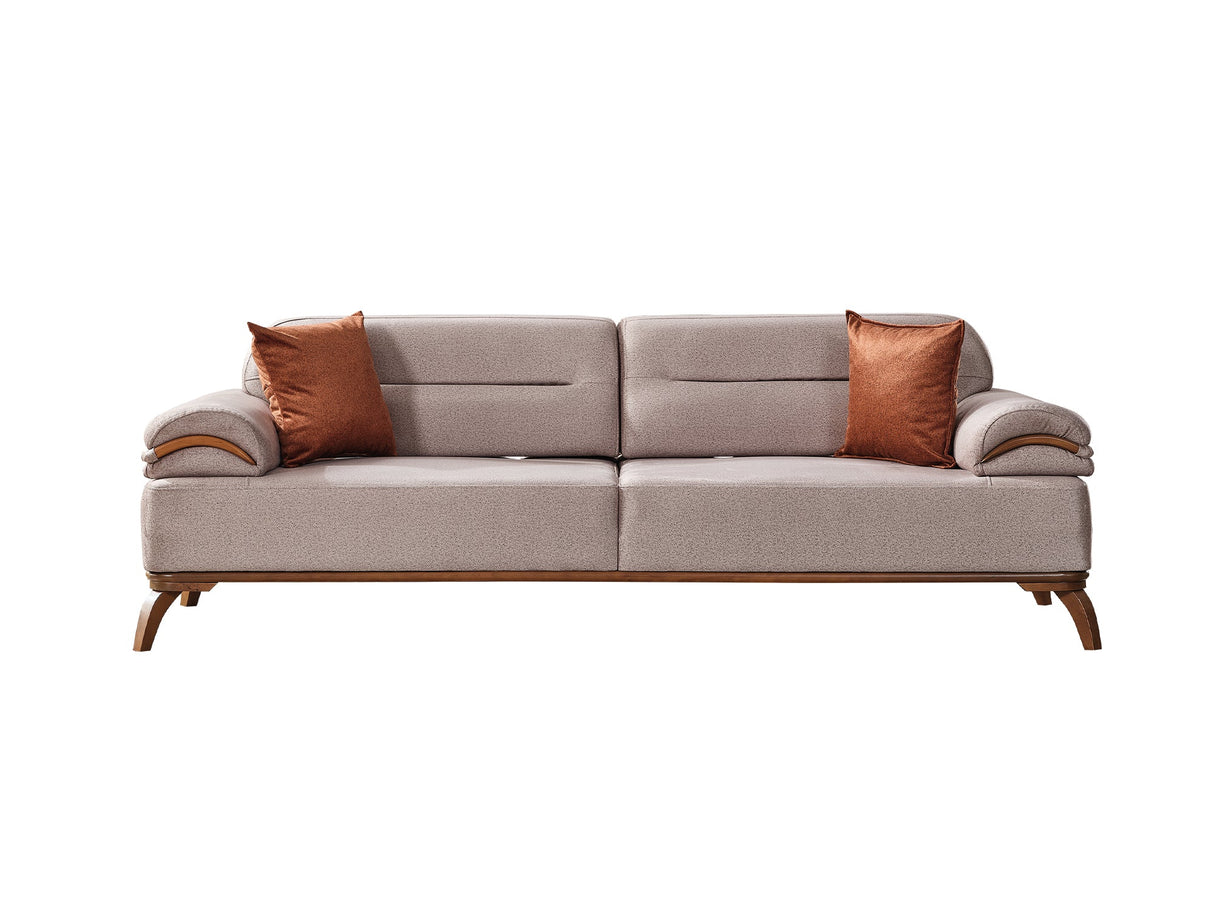 Mia 4-pieces (2 Sofa & 2 Chair) Livingroom Set in Beige from Furnia - Luna Furniture
