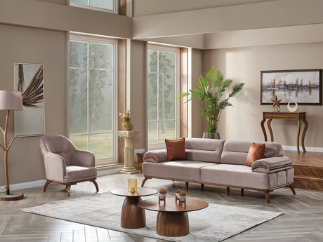 Mia Convertible Sofa in Beige from Furnia - Luna Furniture