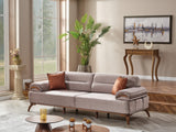 Mia 4-pieces (2 Sofa & 2 Chair) Livingroom Set in Beige from Furnia - Luna Furniture