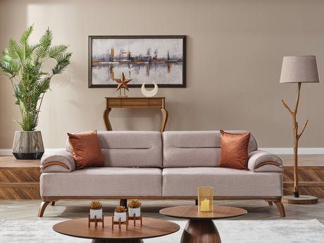 Mia Convertible Sofa in Beige from Furnia - Luna Furniture