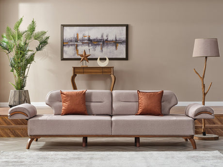 Mia Convertible Sofa in Beige from Furnia - Luna Furniture