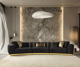 Michelle Black Velvet 3-Piece Curved 165" Sectional from Nova Furniture - Luna Furniture