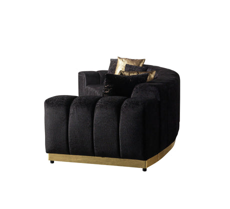 Michelle Black Velvet 3-Piece Curved 165" Sectional from Nova Furniture - Luna Furniture