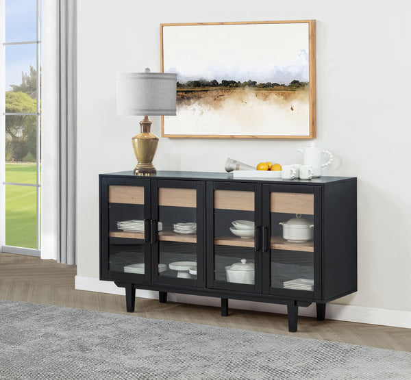 Middleton Black 4-Door Sideboard with Dual Drawers