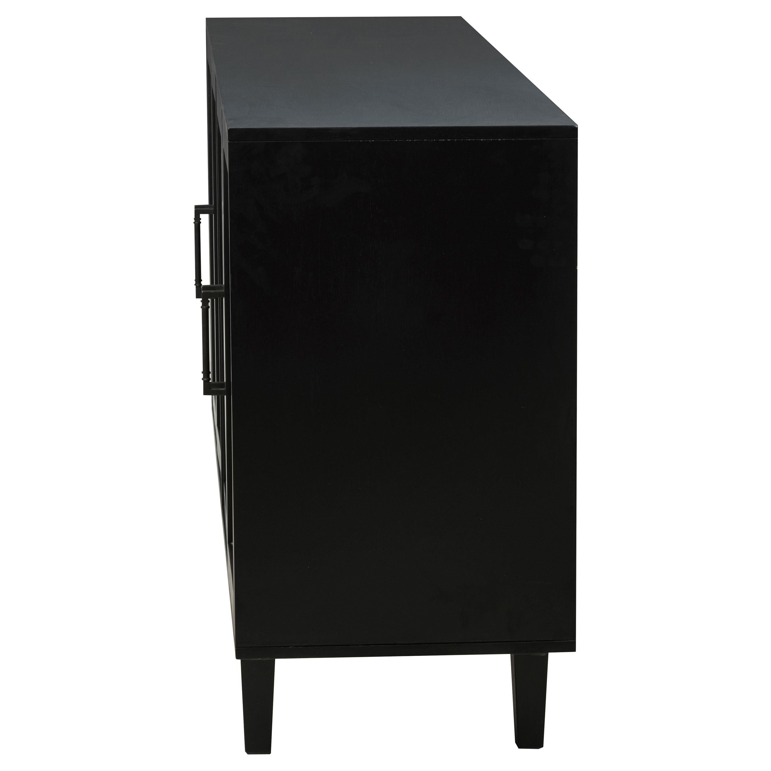 C.C.マスターシェルフテーブル ミッドナイトブラック Middleton Black 4-Door Sideboard with Dual Drawers – Luna Furniture