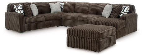 Midnight-Madness 4-Piece Sectional and Oversized Accent Ottoman from Ashley - Luna Furniture