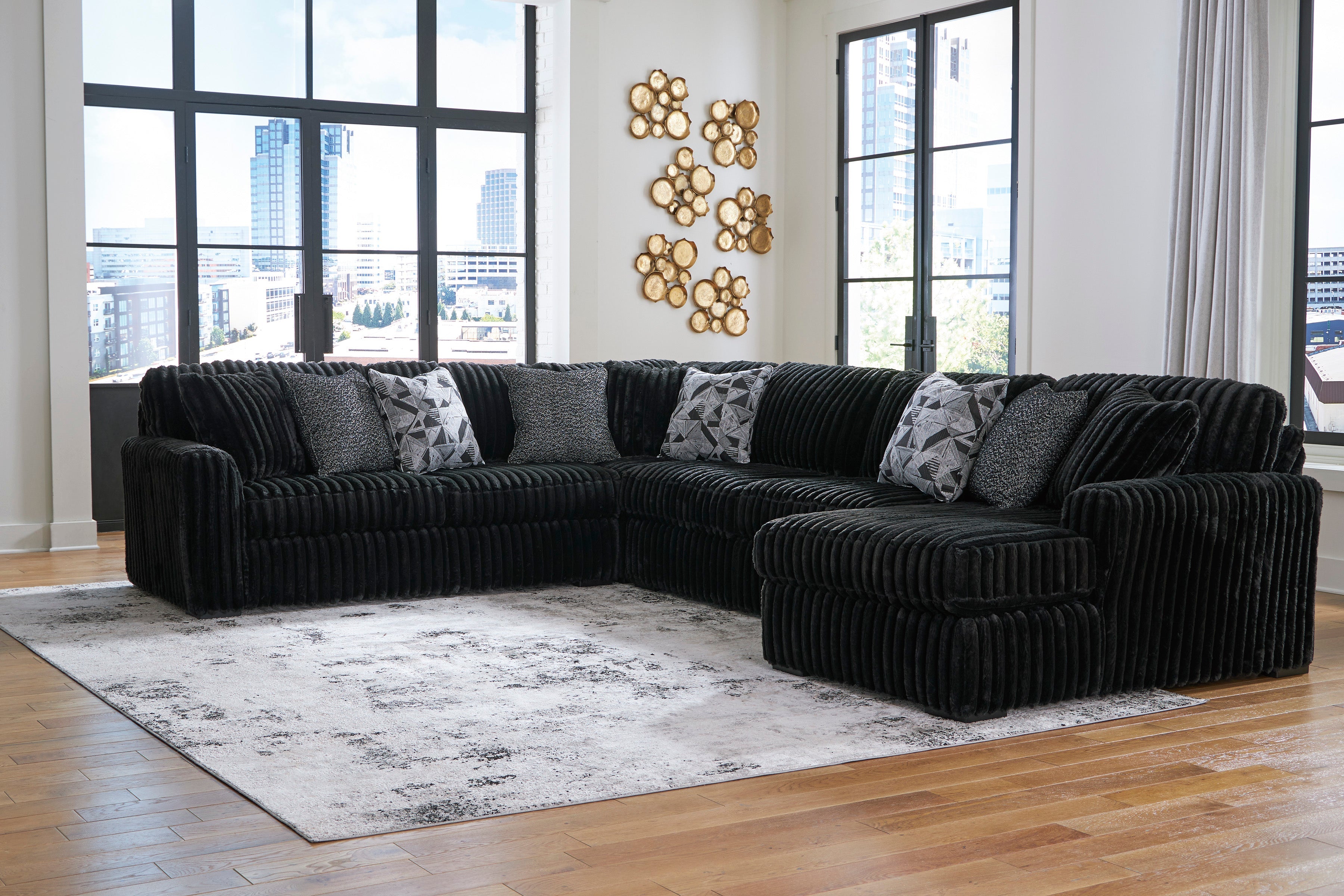 NICENESS MENSI 25ss midnight 希少sizeM Midnight-Madness 4-Piece Sectional with Ottoman in Onyx – Luna