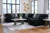 Midnight-Madness 4-Piece Sectional with Ottoman in Onyx from Ashley - Luna Furniture
