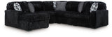 Midnight-Madness Black 6-Piece Sectional with LAF Chaise from Ashley Furniture - Luna Furniture