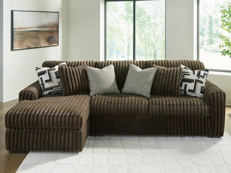 Midnight-Madness Chocolate 2-Piece LAF Sectional Sofa from Ashley - Luna Furniture