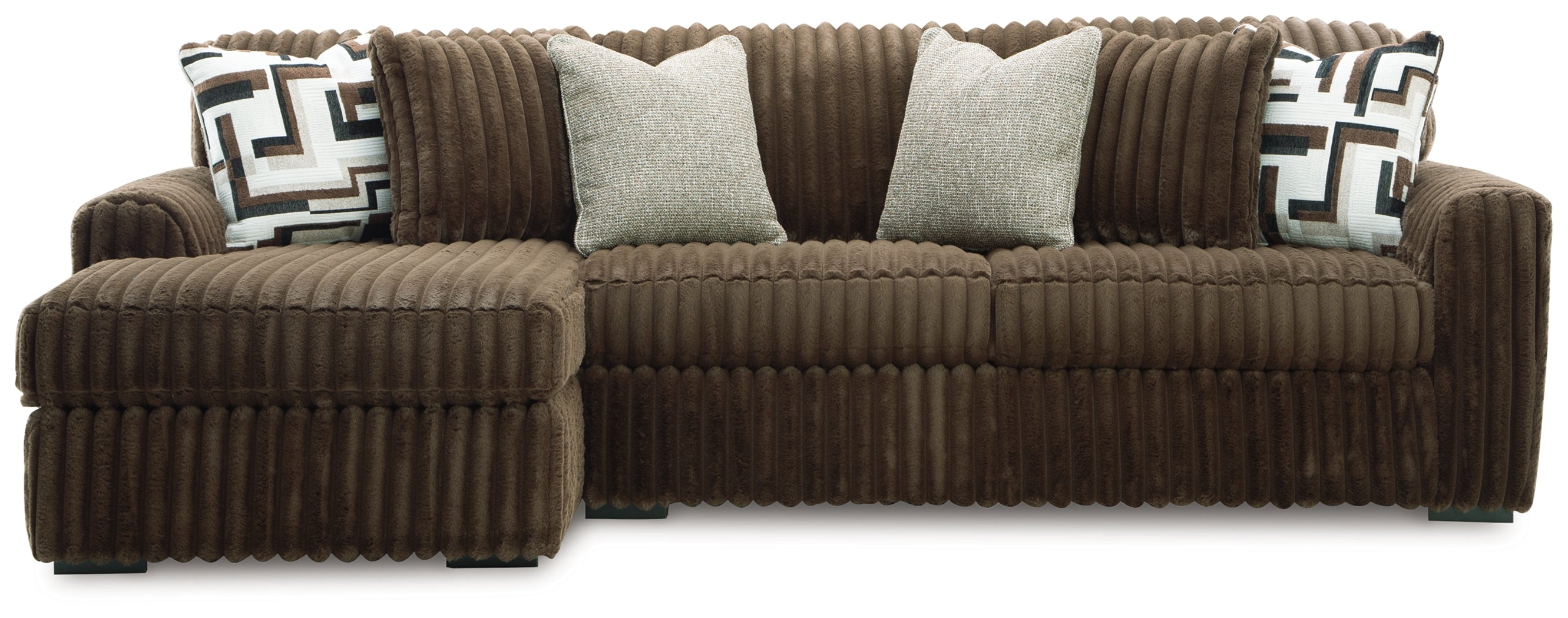 Midnight-Madness Chocolate 2-Piece LAF Sectional Sofa – Luna Furniture