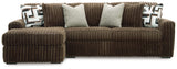 Midnight-Madness Chocolate 2-Piece LAF Sectional Sofa from Ashley - Luna Furniture