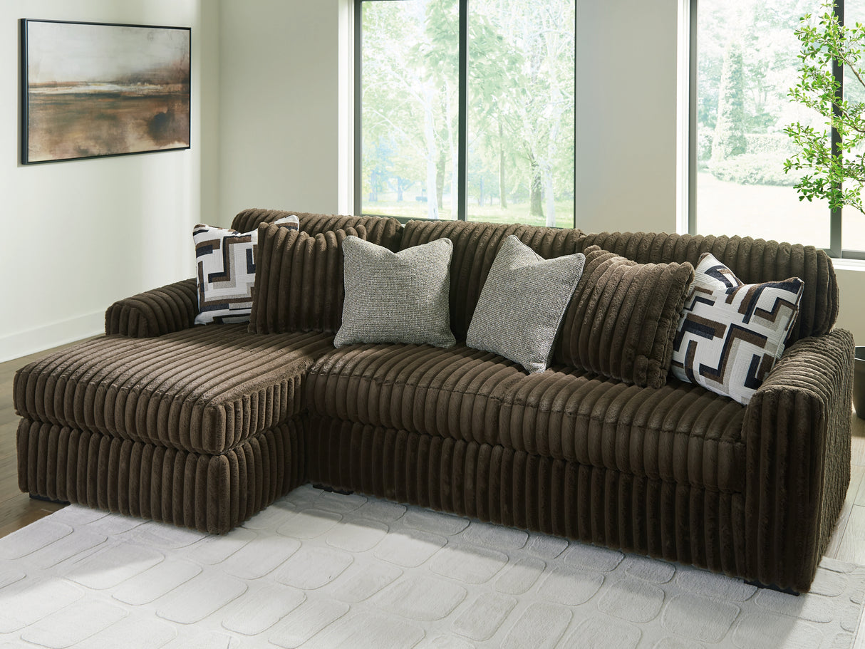 Midnight-Madness Chocolate 2-Piece LAF Sectional Sofa from Ashley - Luna Furniture