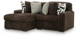 Midnight-Madness Chocolate 2-Piece LAF Sectional with Chaise from Ashley Furniture - Luna Furniture