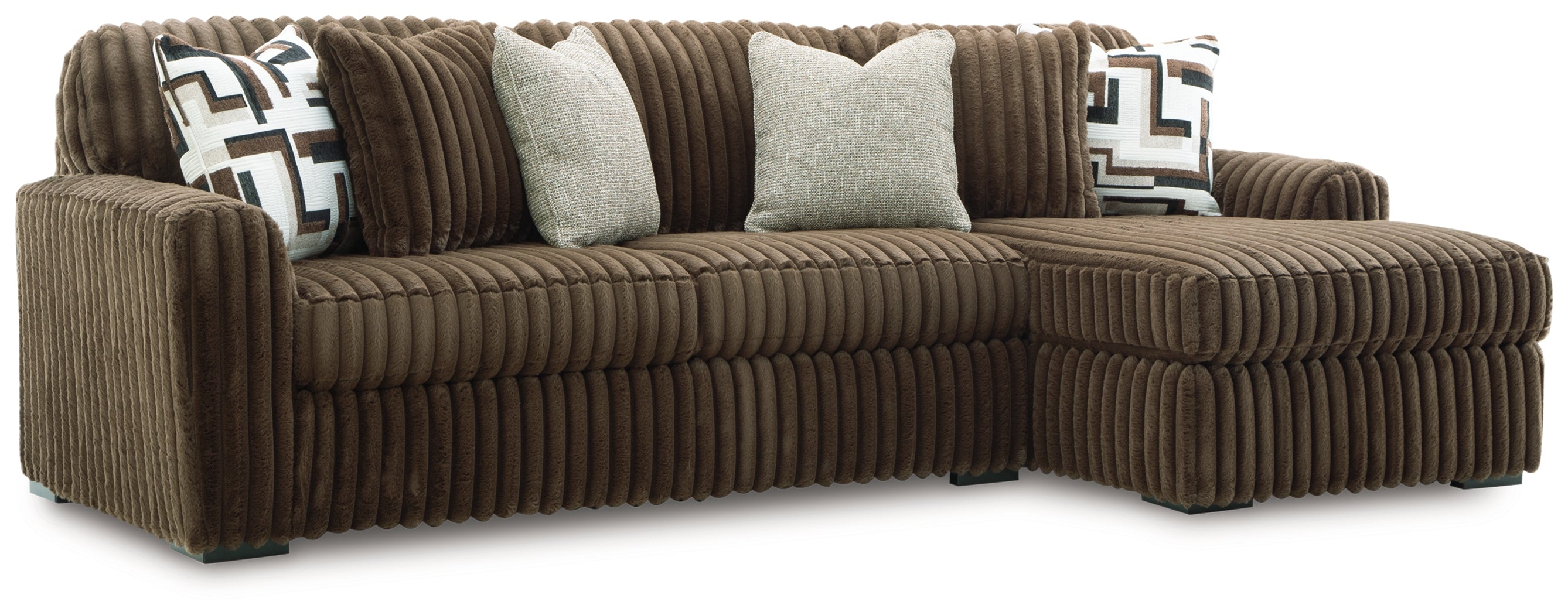 Midnight-Madness Chocolate 2-Piece RAF Sectional Sofa – Luna Furniture