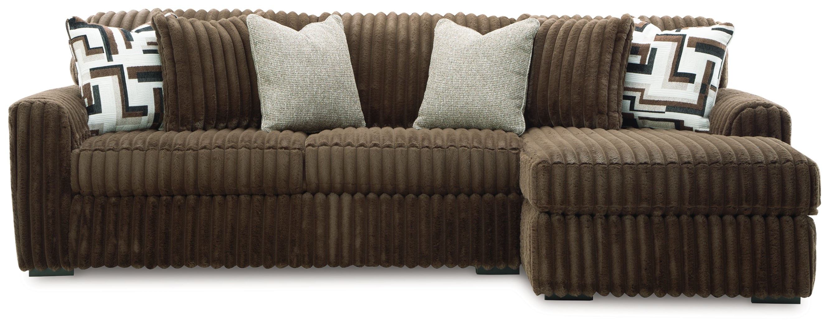 Midnight-Madness Chocolate 2-Piece RAF Sectional Sofa – Luna Furniture