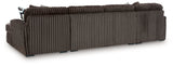 Midnight-Madness Chocolate 3-Piece Double Chaise Sectional from Ashley - Luna Furniture