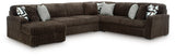 Midnight-Madness Chocolate 4-Piece LAF Chaise Sectional from Ashley Furniture - Luna Furniture