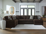 Midnight-Madness Chocolate 4-Piece RAF Chaise Sectional from Ashley Furniture - Luna Furniture