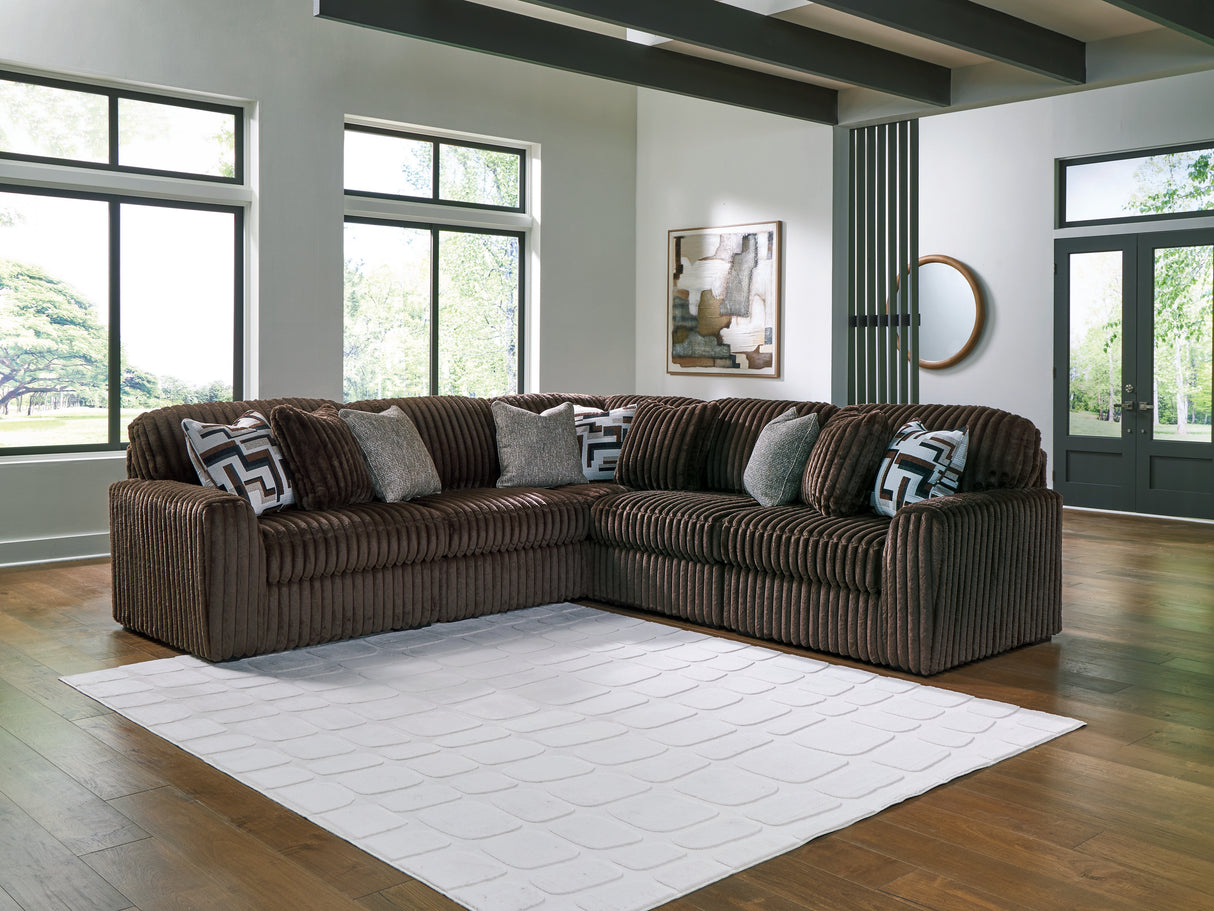 Midnight-Madness Chocolate 5-Piece Sectional from Ashley Furniture - Luna Furniture