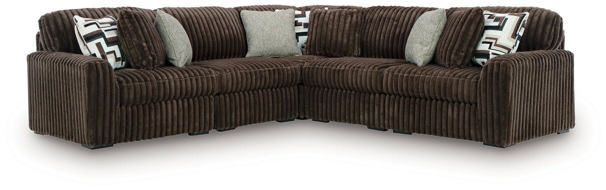 Midnight-Madness Chocolate 5-Piece Sectional from Ashley Furniture - Luna Furniture