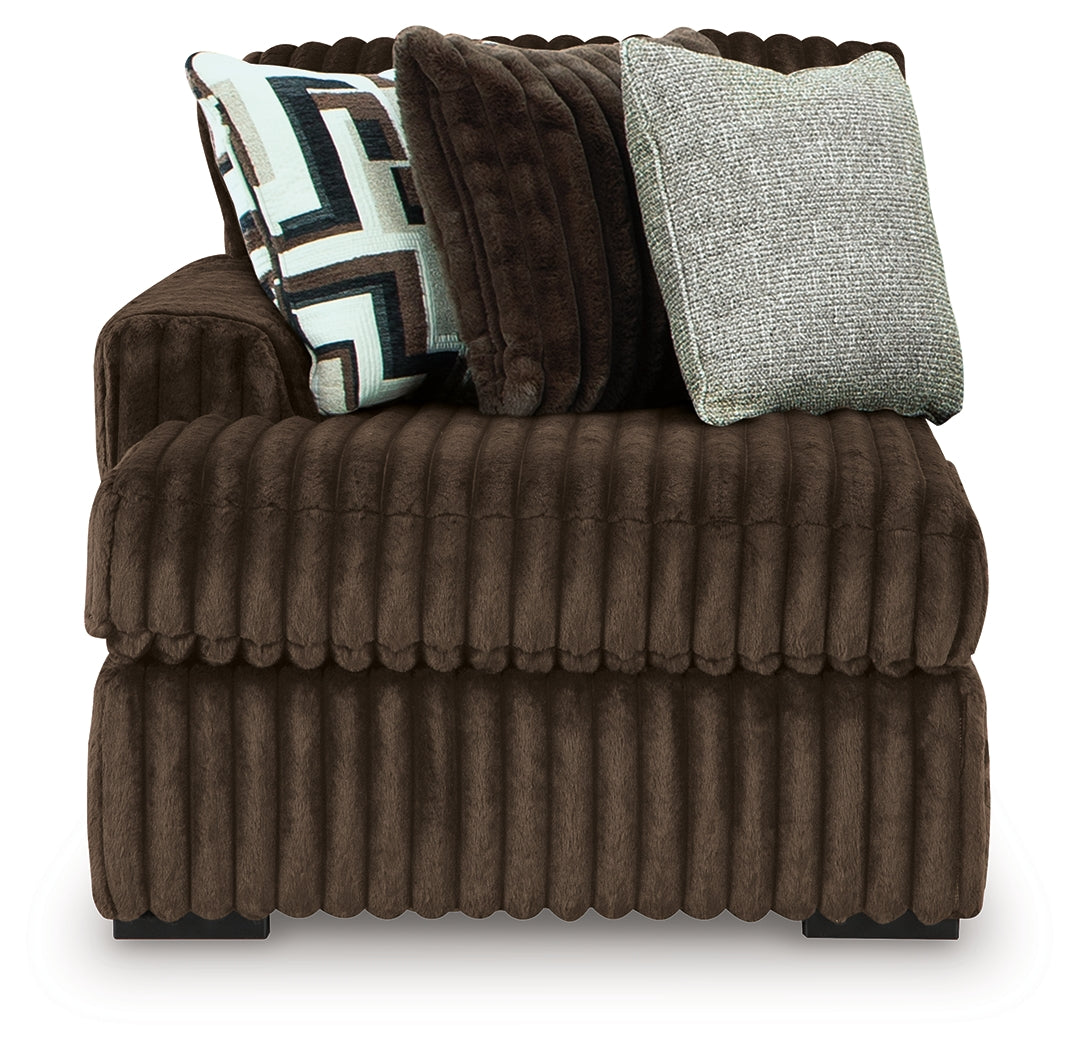 Ashley Midnight-Madness Chocolate Left-Arm Facing Corner Chaise