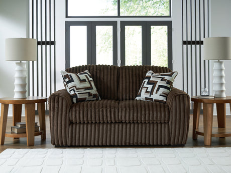 Midnight-Madness Chocolate Loveseat from Ashley - Luna Furniture