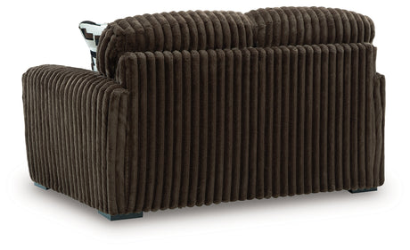 Midnight-Madness Chocolate Loveseat from Ashley - Luna Furniture