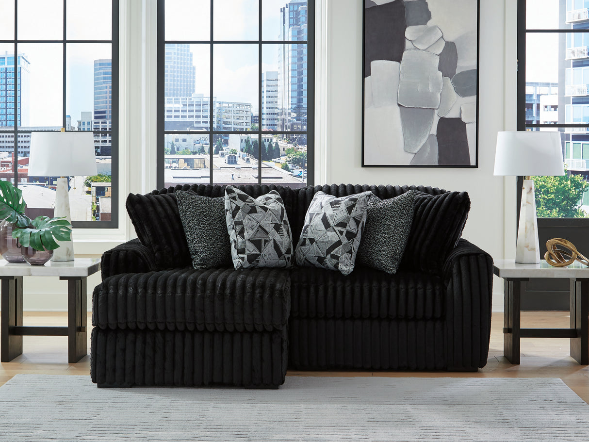 Midnight-Madness Onyx 2-Piece LAF Sectional from Ashley Furniture - Luna Furniture