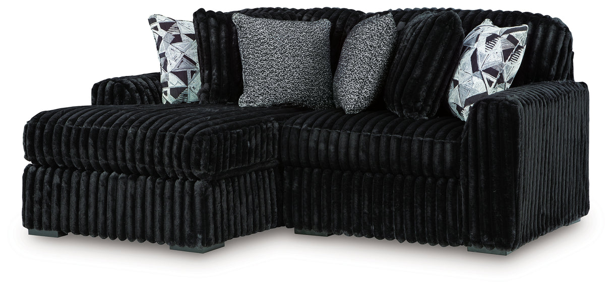Midnight-Madness Onyx 2-Piece LAF Sectional from Ashley Furniture - Luna Furniture