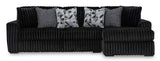 Midnight-Madness Onyx 2-Piece RAF Chaise Sectional from Ashley - Luna Furniture