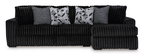 Midnight-Madness Onyx 2-Piece RAF Chaise Sectional from Ashley - Luna Furniture