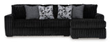 Midnight-Madness Onyx 2-Piece RAF Chaise Sectional from Ashley - Luna Furniture