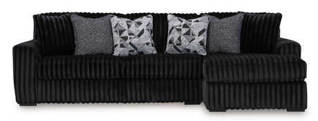 Midnight-Madness Onyx 2-Piece RAF Chaise Sectional from Ashley - Luna Furniture