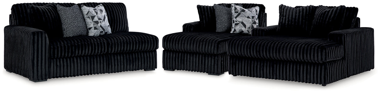 Midnight-Madness Onyx 2-Piece Sectional and Oversized Chaise from Ashley - Luna Furniture