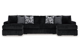 Midnight-Madness Onyx 3-Piece Double Chaise Sectional from Ashley - Luna Furniture