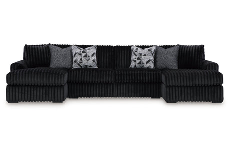 Midnight-Madness Onyx 3-Piece Double Chaise Sectional from Ashley - Luna Furniture