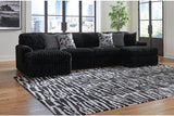 Midnight-Madness Onyx 3-Piece Double Chaise Sectional from Ashley - Luna Furniture