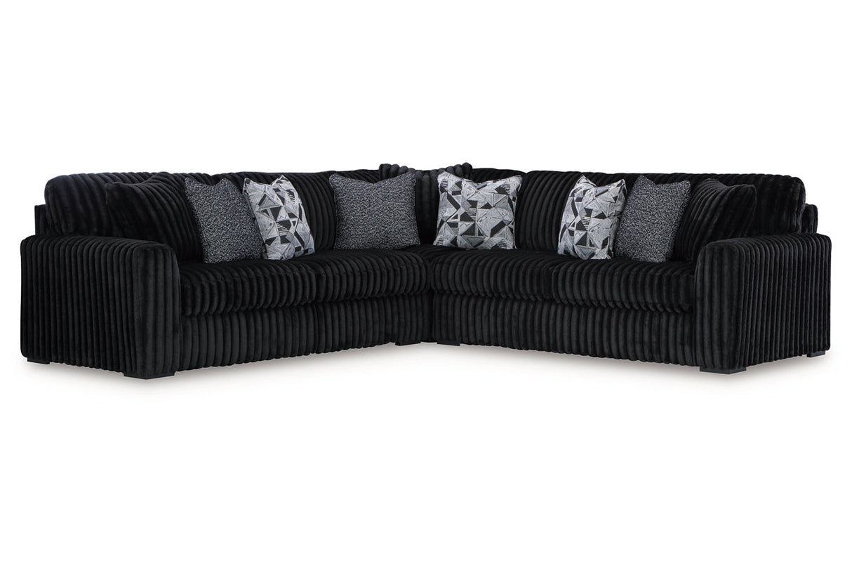 Midnight-Madness Onyx 3-Piece Sectional from Ashley - Luna Furniture