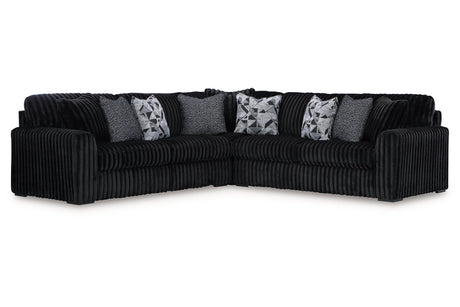 Midnight-Madness Onyx 3-Piece Sectional from Ashley - Luna Furniture