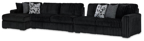 Midnight-Madness Onyx 3-Piece Sectional with Chaise from Ashley - Luna Furniture