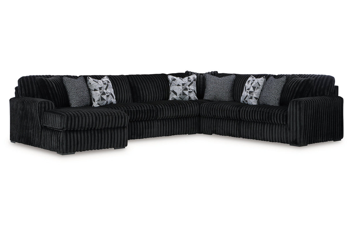 Midnight-Madness Onyx 4-Piece LAF Chaise Sectional from Ashley - Luna Furniture