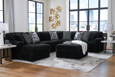 Midnight-Madness Onyx 4-Piece LAF Chaise Sectional from Ashley - Luna Furniture