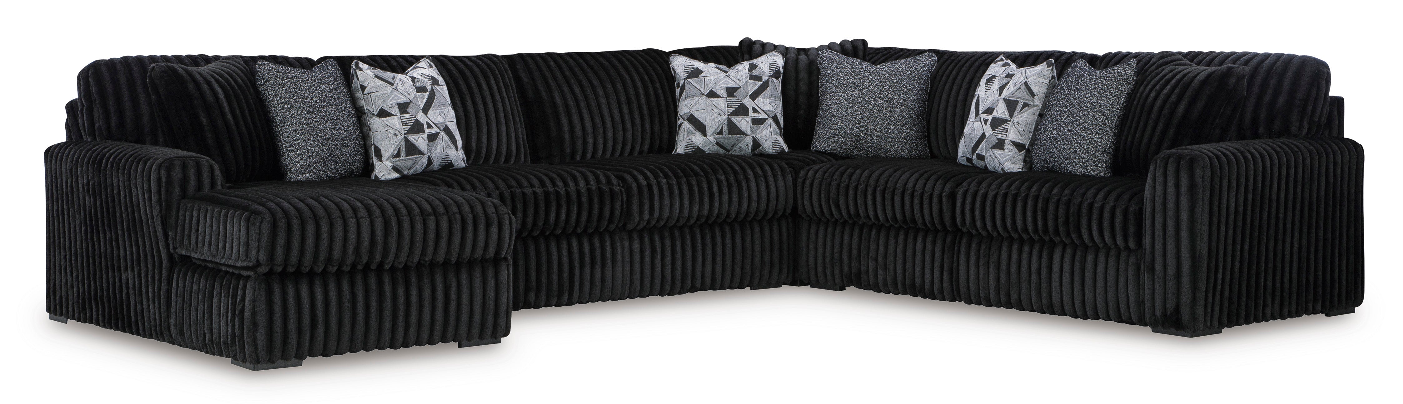 Ashley Midnight-Madness Onyx 4-Piece LAF Chaise Sectional – Luna